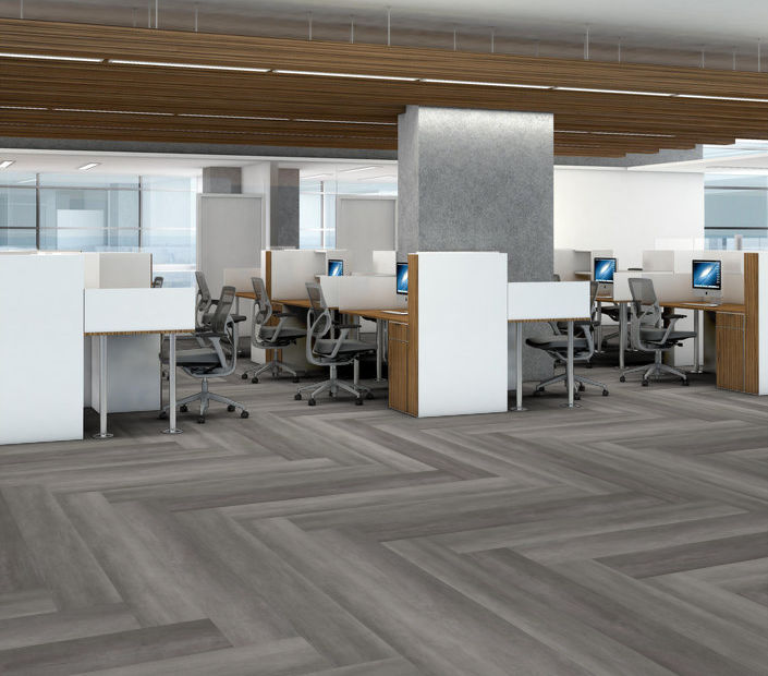 Philadelphia Commercial - Philosopher's Tree - Luxury Vinyl Plank - Graphite Steel floor installation