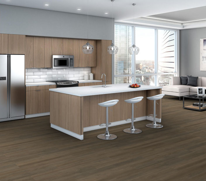 Philadelphia Commercial - Indwell 20 - Luxury Vinyl Plank - Native Pecan floor installation