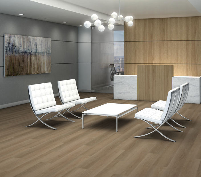 Philadelphia Commercial - Indwell 20 - Luxury Vinyl Plank - Ohlone Oak floor installation