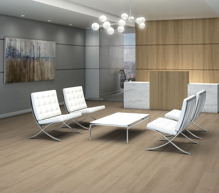 Philadelphia Commercial - Indwell 20 - Luxury Vinyl Plank - Mesa Oak floor installation