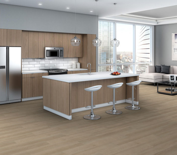 Philadelphia Commercial - Indwell 20 - Luxury Vinyl Plank - Mesa Oak floor installation