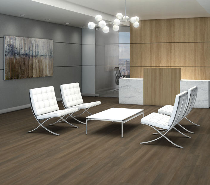 Philadelphia Commercial - Indwell 12 - Luxury Vinyl Plank - Native Pecan floor installation