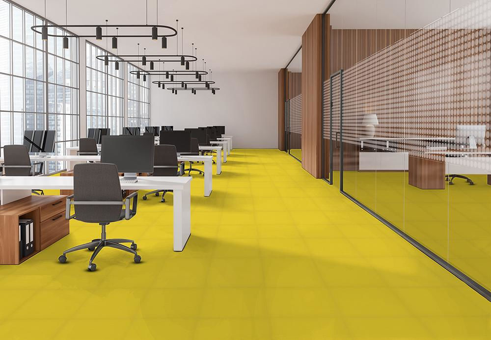 EF Contract - Colorburst - 24 in. x 24 in. - Commercial Carpet Tile - Cyber floor installation