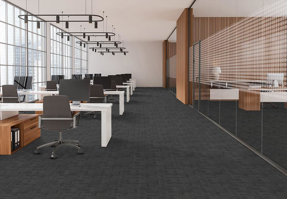 EF Contract - Echo - 24 in. x 24 in. - Commercial Carpet Tile - Carob floor installation