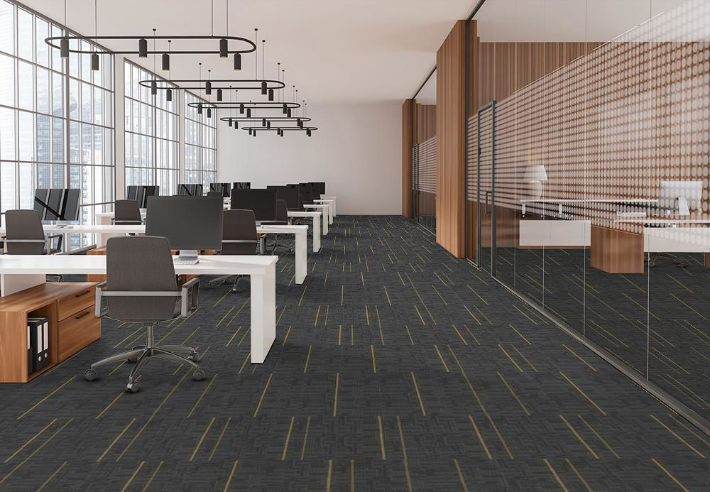 EF Contract - Echo - 24 in. x 24 in. - Commercial Carpet Tile - Medallion floor installation