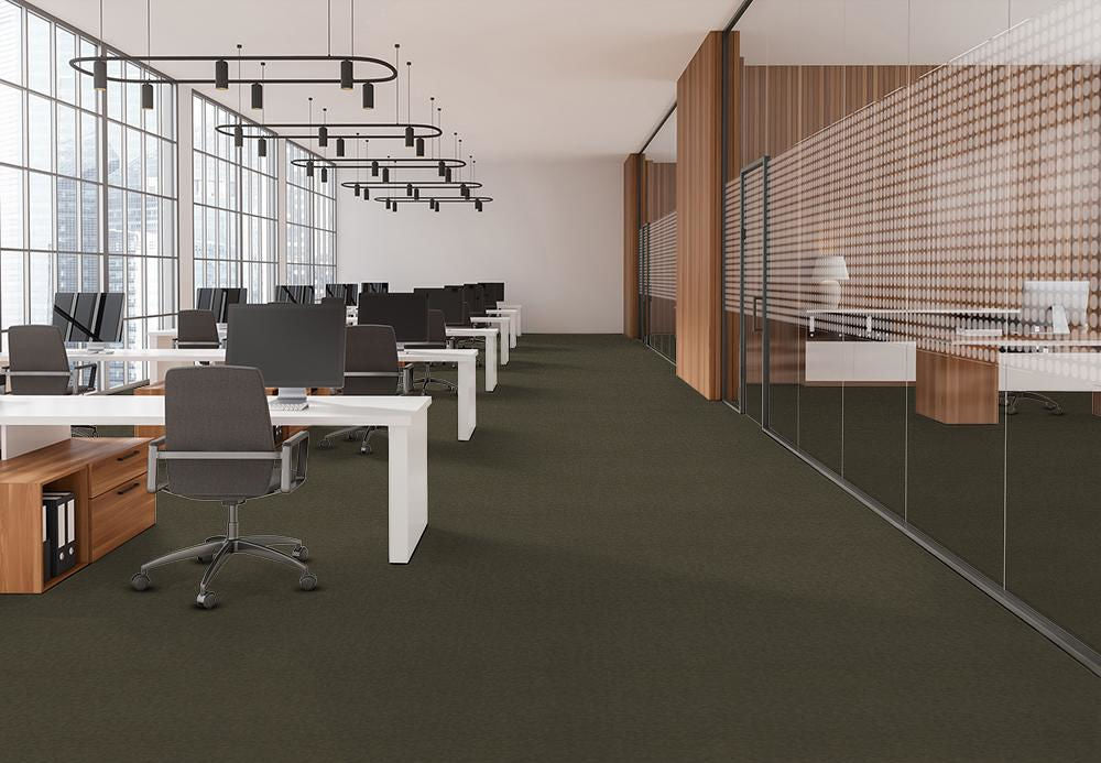 EF Contract - Uplink 20 - Commercial Carpet Tile - Brown floor installation