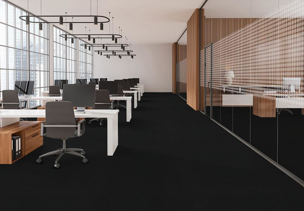 EF Contract - Uplink 26 - Commercial Carpet Tile - Caviar floor installation