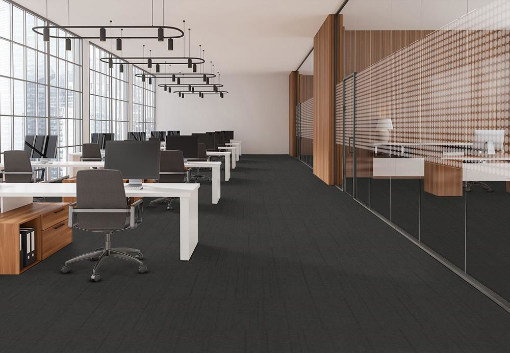 EF Contract - Uplink Groove - 24 in. x 24 in. - Commercial Carpet Tile - Shadow floor installation