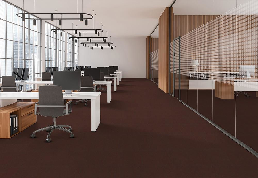 EF Contract - Uplink Groove - 24 in. x 24 in. - Commercial Carpet Tile - Red floor installation