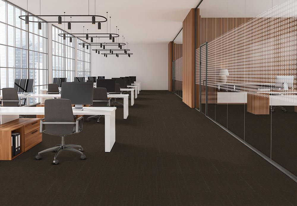 EF Contract - Uplink Groove - 24 in. x 24 in. - Commercial Carpet Tile - Pecan floor installation