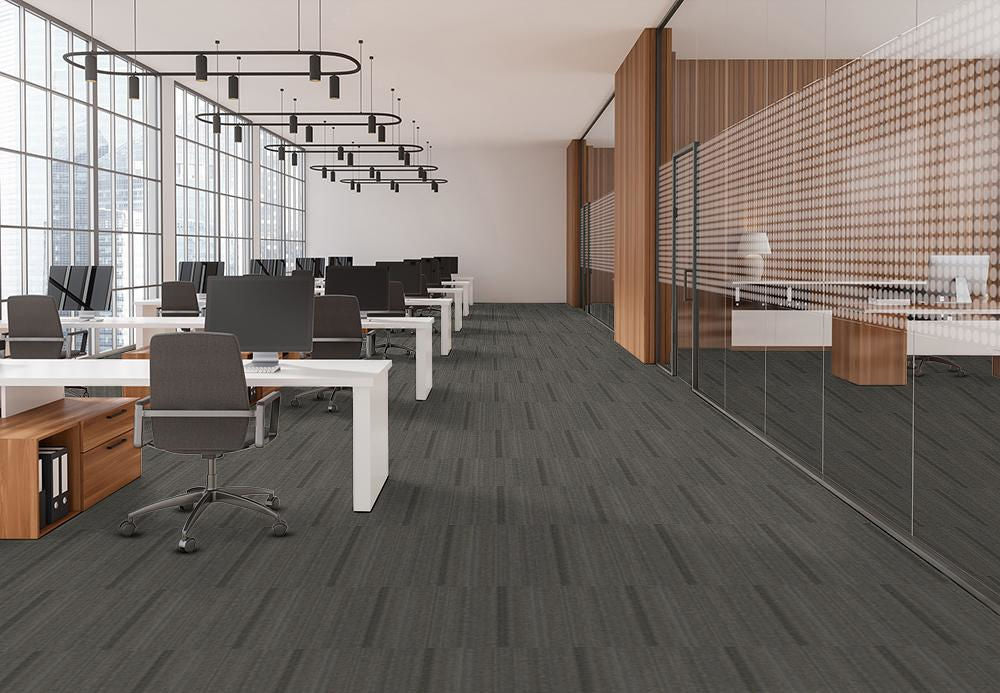 EF Contract - Linea - 24 in. x 24 in. - Commercial Carpet Tile - Axis floor installation