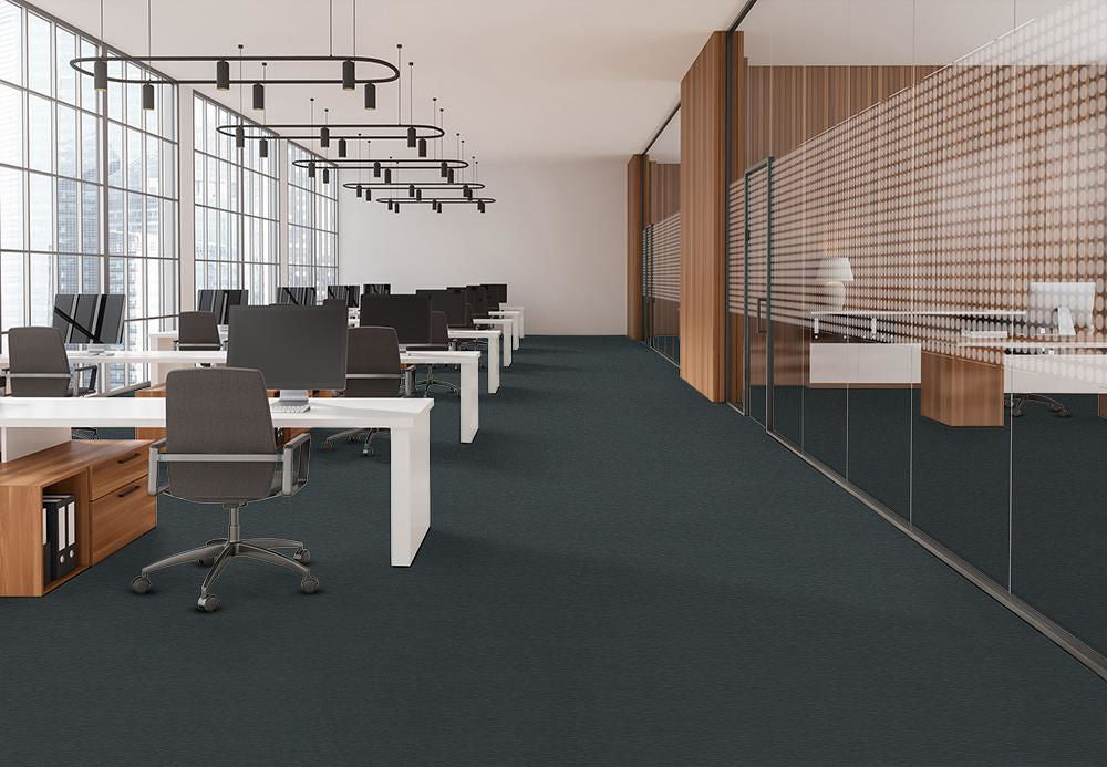 EF Contract - Uplink - 24 in. x 24 in. - Commercial Carpet Tile - Denim floor installation