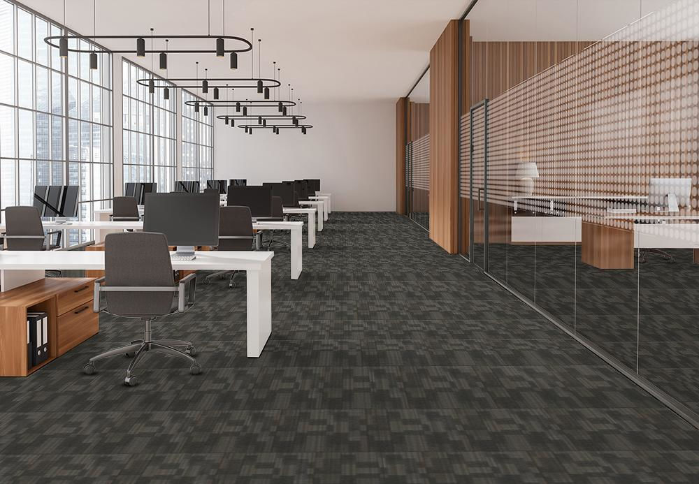 EF Contract - Art Deco - 24 in. x 24 in. - Commercial Carpet Tile - Geometric floor installation