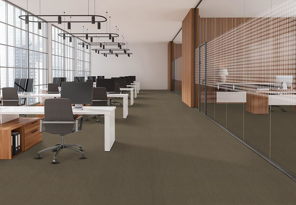 EF Contract - Uplink - 24 in. x 24 in. - Commercial Carpet Tile - Praline floor installation