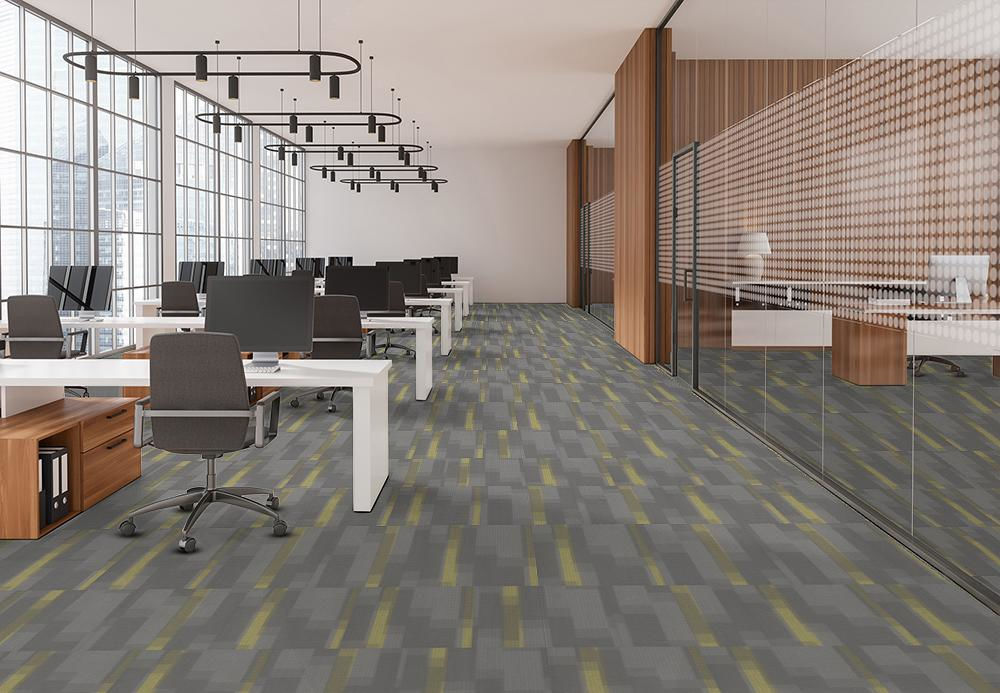 EF Contract - Amplify - 24 in. x 24 in. - Commercial Carpet Tile - Cyber floor installation