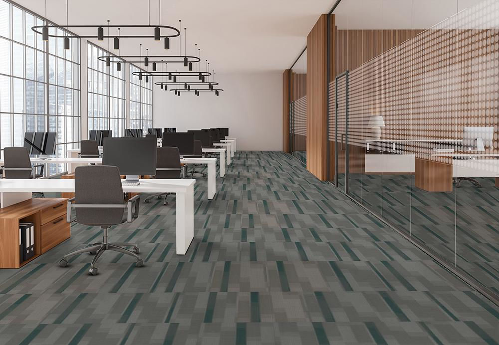 EF Contract - Amplify - 24 in. x 24 in. - Commercial Carpet Tile - Ocean Tropic floor installation