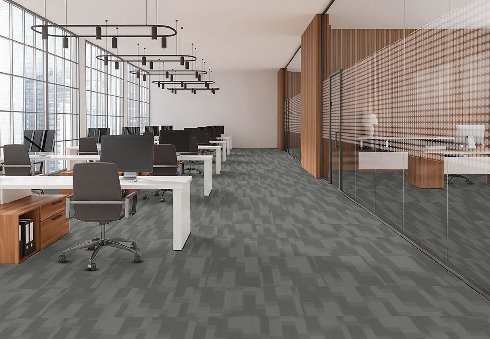 EF Contract - Amplify - 24 in. x 24 in. - Commercial Carpet Tile - Sky Rocket floor installation