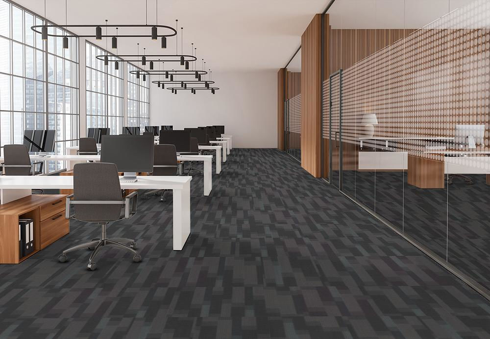 EF Contract - Magnify - 24 in. x 24 in. - Commercial Carpet Tile - Cloud floor installation