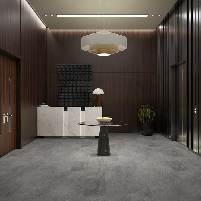 Philadelphia Commercial - Obelisk - Luxury Vinyl Tile - Charcoal Sopstn Room Scene