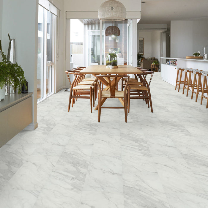 Philadelphia Commercial - Obelisk - Loose Lay Luxury Vinyl Tile - Carrara White Room SCene