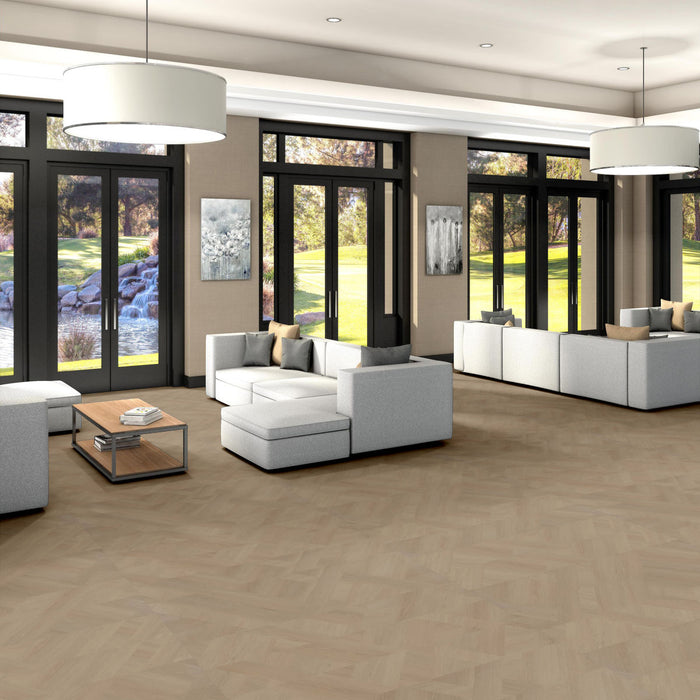 Philadelphia Commercial - Parquet Plank - Luxury Vinyl Tile - Sandbar Room Scene