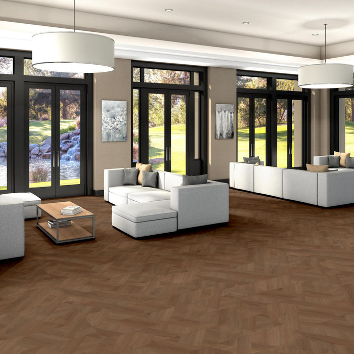 Philadelphia Commercial - Parquet Plank - Luxury Vinyl Tile - Teak Installed