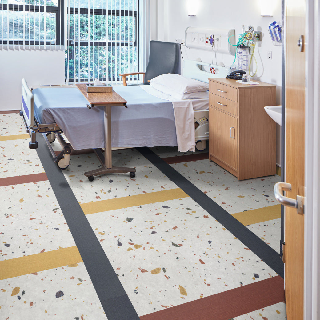 Karndean - Opus 6 in. x 36 in. Commercial Gluedown Vinyl Plank - Burnt Sienna Patient Room Install