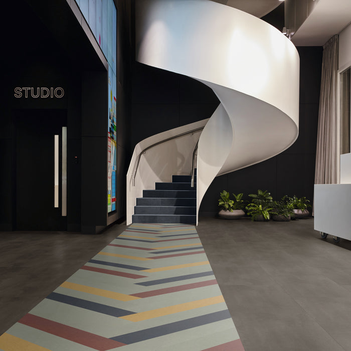 Karndean - Opus 6 in. x 36 in. Commercial Gluedown Vinyl Plank - Burnt Sienna Lobby Install 2