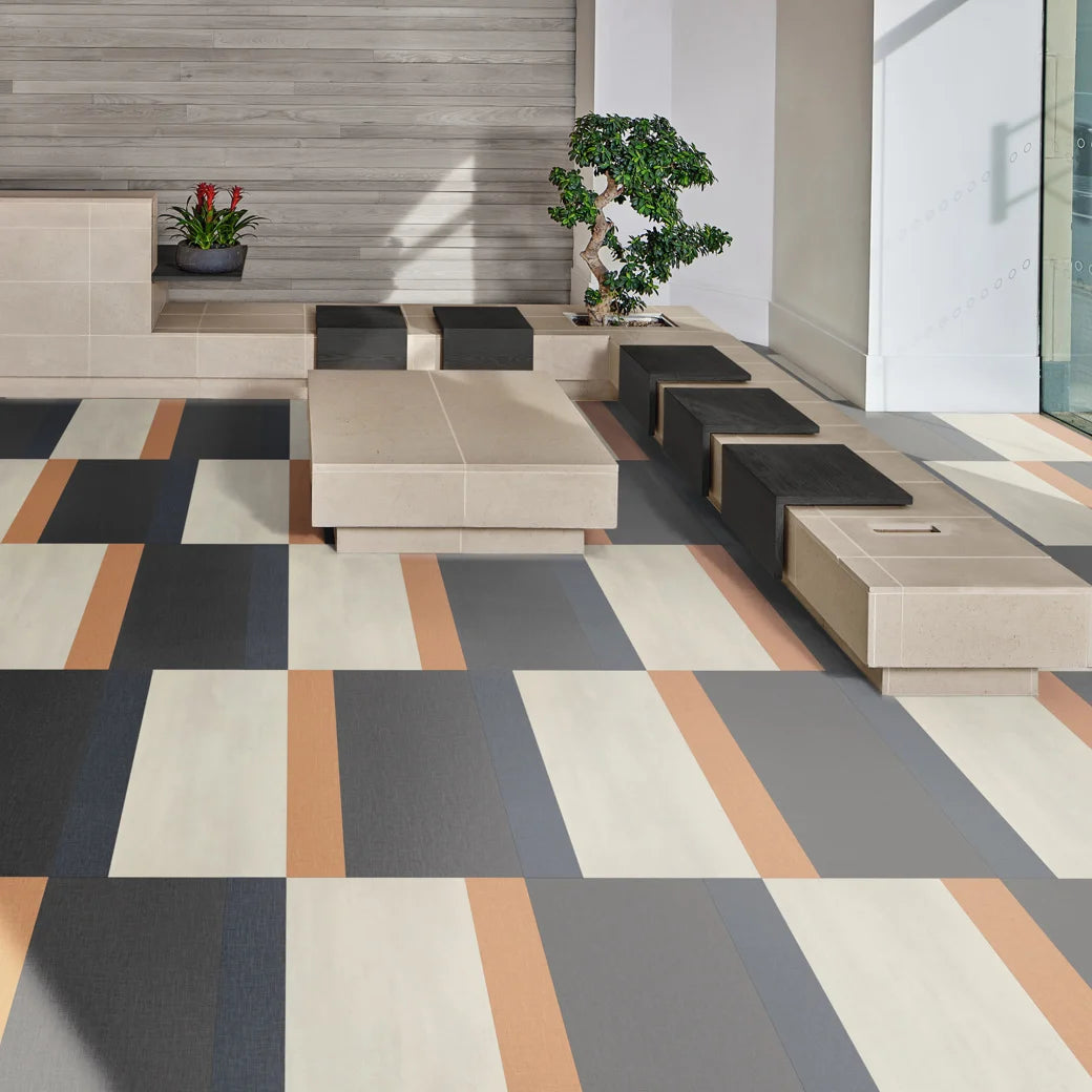 Karndean - Opus 18 in. x 36 in. Commercial Gluedown Vinyl Tile - Black Iron Lobby Install 2