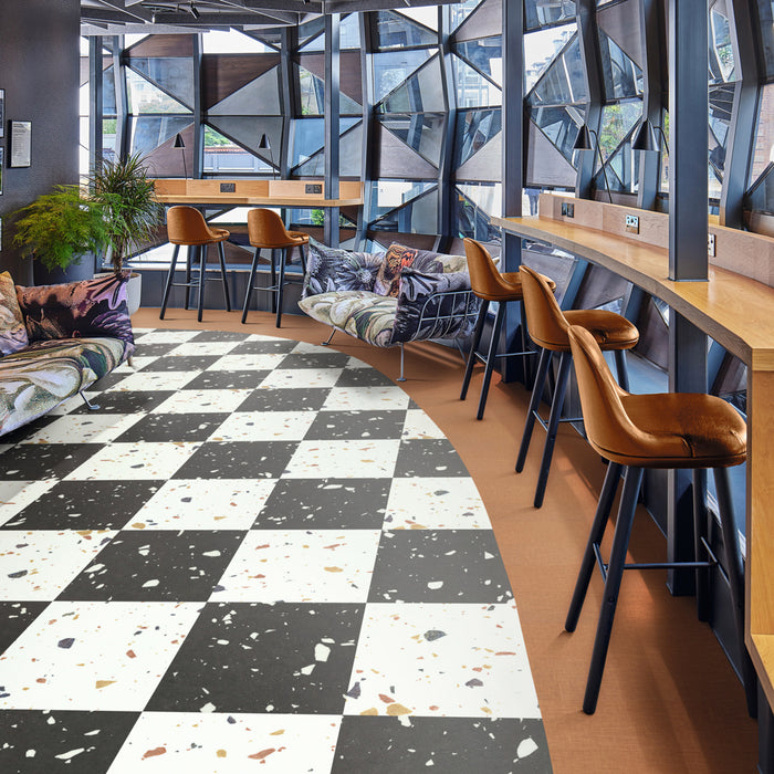 Karndean - Opus 6 in. x 36 in. Commercial Gluedown Vinyl Plank - Amber Seating Area Install