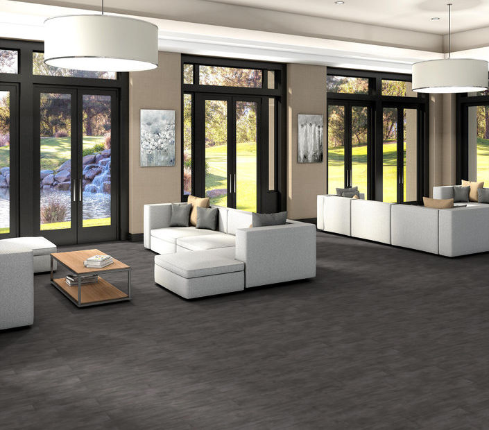 Philadelphia Commercial - Purview SPC Click - Luxury Vinyl Plank - Cast Ore floor installation