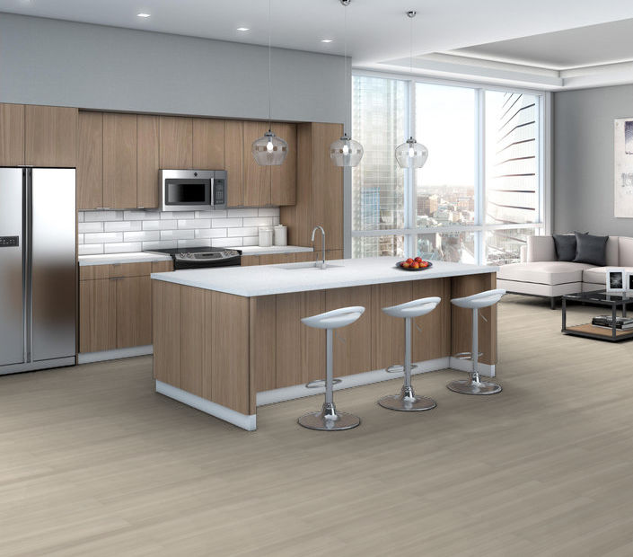 Philadelphia Commercial - Purview 20 - Luxury Vinyl Tile - Ecru floor installation