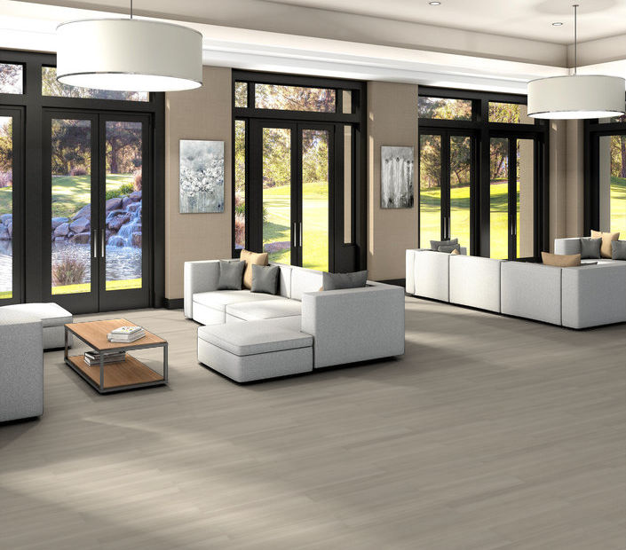 Philadelphia Commercial - Purview 20 - Luxury Vinyl Tile - Ecru floor installation