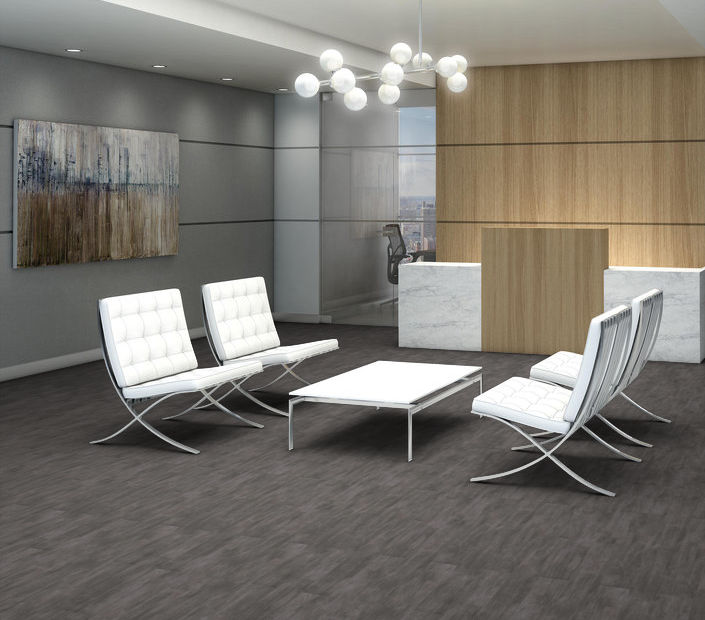 Philadelphia Commercial - Purview SPC Click - Luxury Vinyl Plank - Cast Ore floor installation