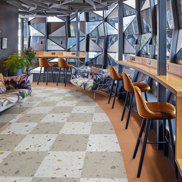 Karndean - Opus 18 in. x 18 in. Commercial Gluedown Vinyl Tile - Salute Grisio Office Install