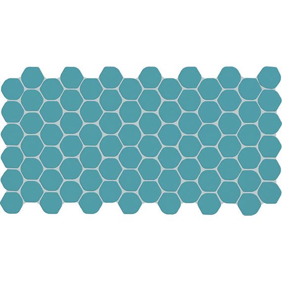 Daltile - Keystones - 2" Organic Hexagon - Porcelain Tile Mosaic - Matte - Ocean Blue