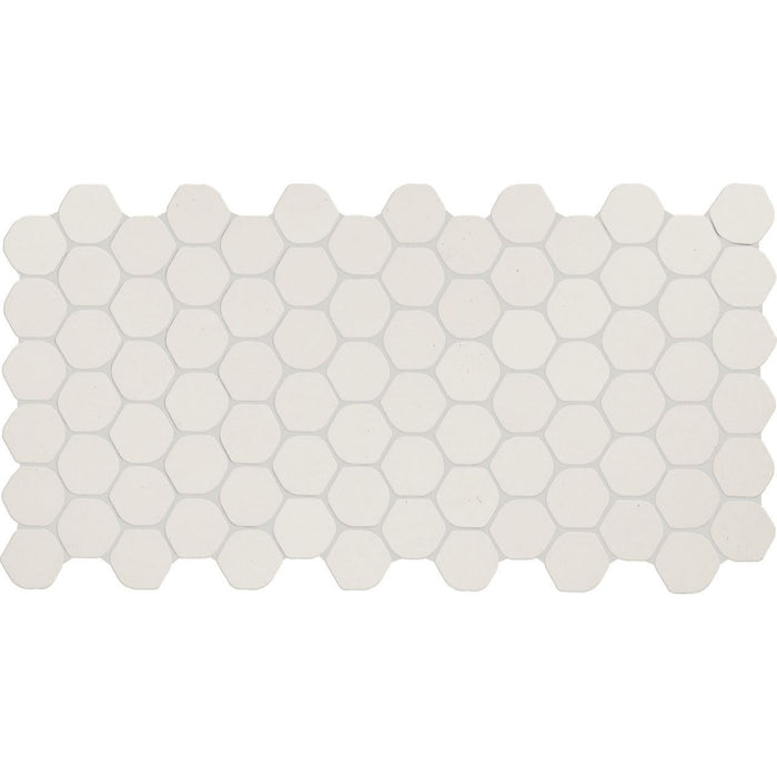 Daltile - Keystones - 2" Organic Hexagon - Porcelain Tile Mosaic - Matte - Arctic White