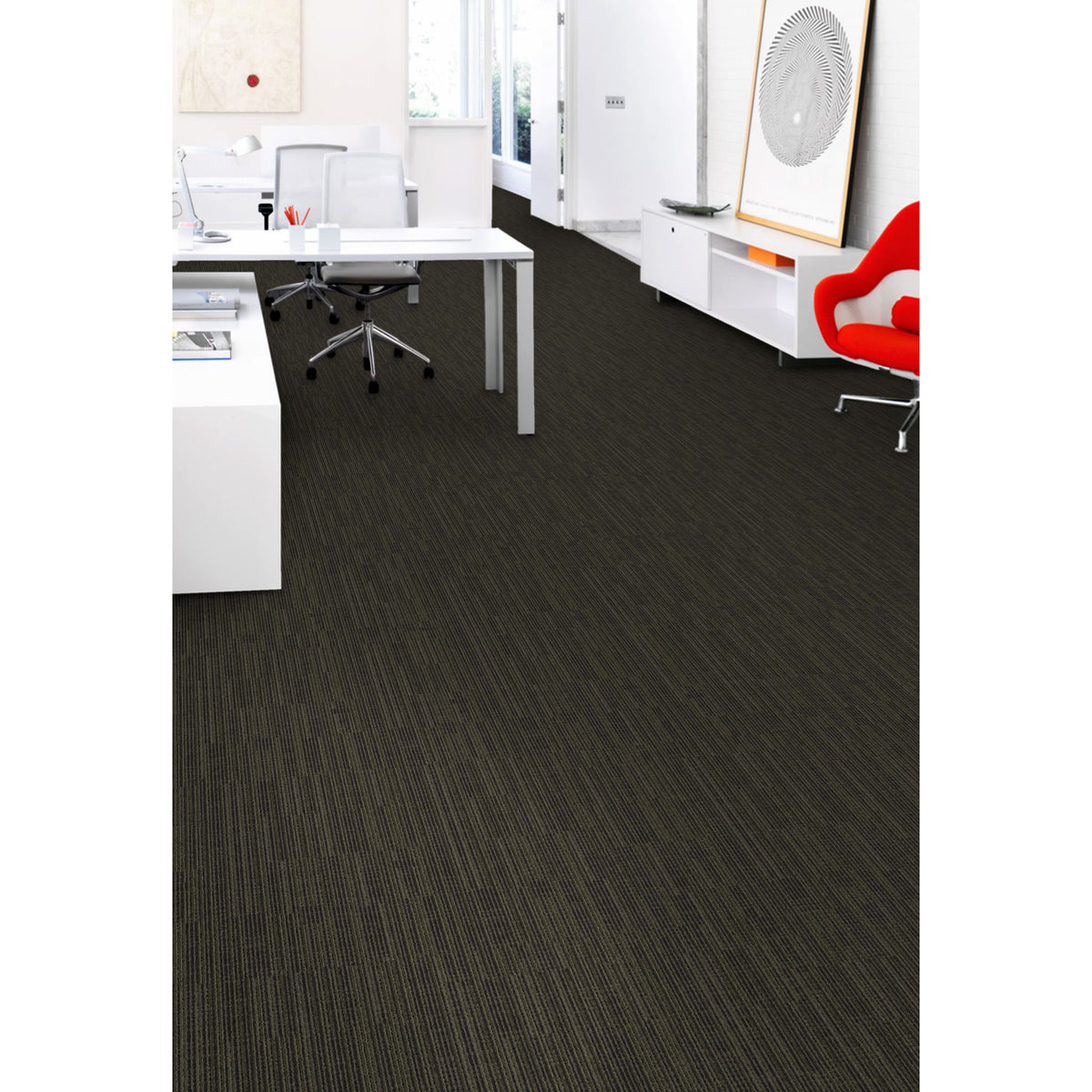 Aladdin Commercial - Get Moving - Carpet Tile - Graphite - Room Scene