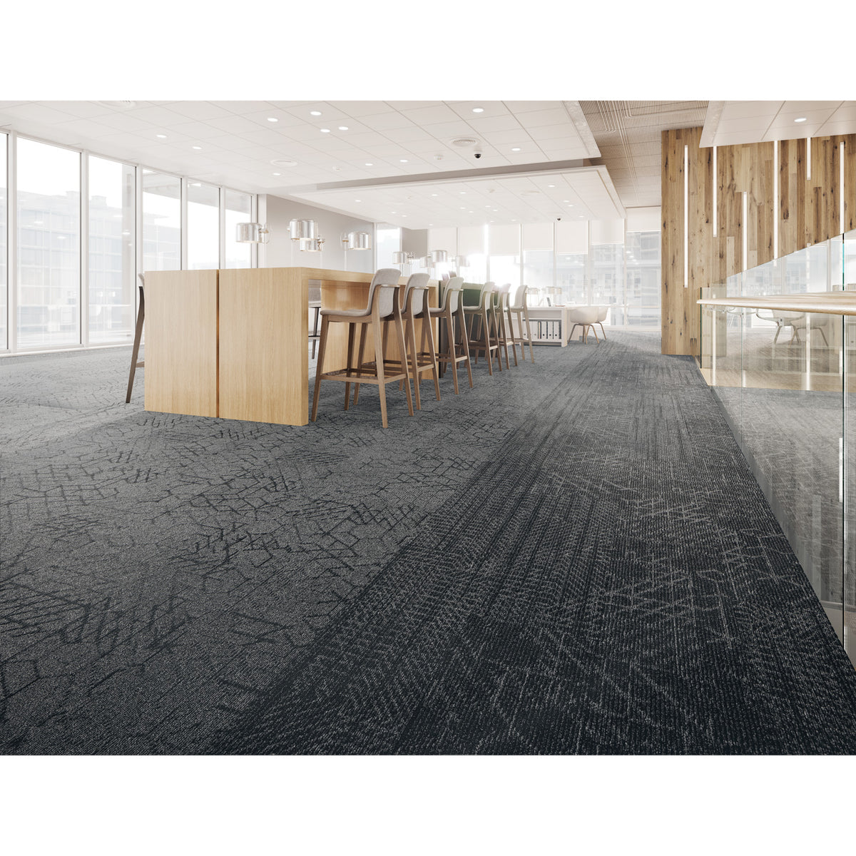 Mohawk Group - Visual Edge Hidden Dimension Carpet Tile - Metal Grey