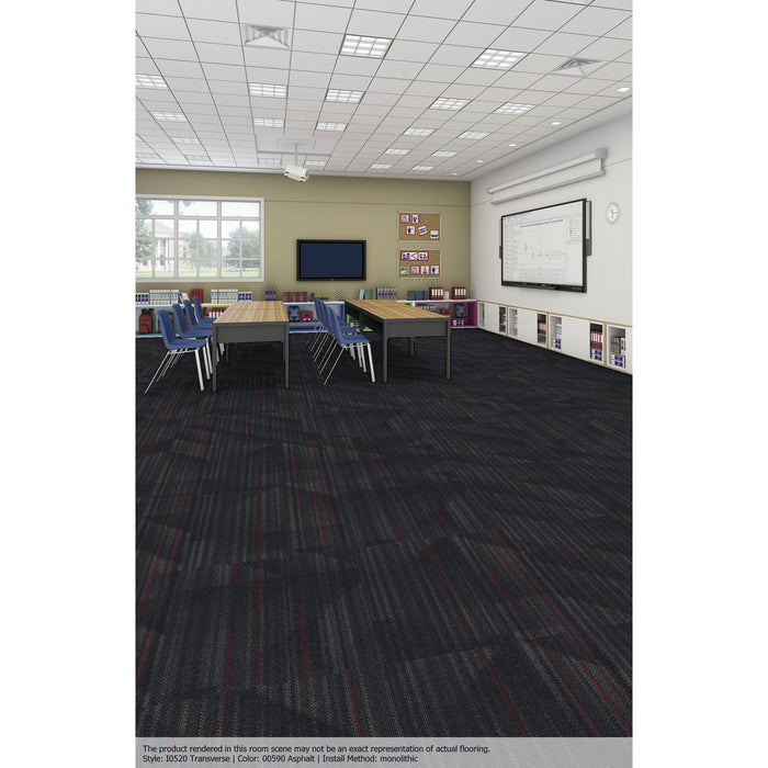 Patcraft - Infrastructure Collection - Transverse Carpet Tile - Asphalt